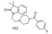 1-(2-(4-(4-氟苯甲酰基)哌啶-1-基)乙基)-3,3-二甲基吲哚林-2-酮 盐酸盐-CAS:192927-92-7