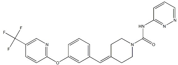N-哒嗪-3-基-4-(3-{[5-(三氟甲基)吡啶-2-基]醚}苯亚甲基丙酮)哌啶-1-羧酰胺-CAS:1020315-31-4
