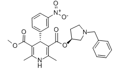 (4S)-2,6-二甲基-4-(间硝基苯基)-1,4-二氢吡啶-3,5-二羧酸 (3S)-1-苄基-3-吡咯烷基-甲基酯-CAS:104713-75-9
