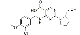 S-4-3-氯-4-甲氧基苄胺-5-羧基-2-2-羟甲基-1-吡咯基嘧啶-CAS:330785-84-7