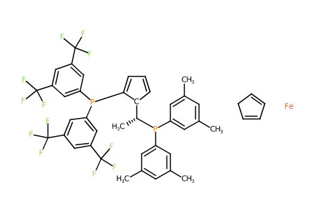 (R)-(-)-1-{(S)-2-[双(3,5-二-三氟甲基苯基)膦]二茂铁基}乙基二-3,5-二甲苯基膦-CAS:166172-63-0