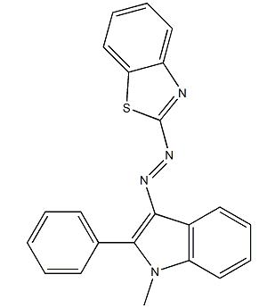 2-[2-(1-甲基-2-苯基-1H-吲哚-3-基)偶氮]苯并噻唑-CAS:55773-66-5