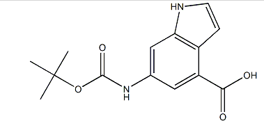 6-(叔丁氧羰基氨基)-1H吲哚-4-甲酸-CAS:948015-63-2