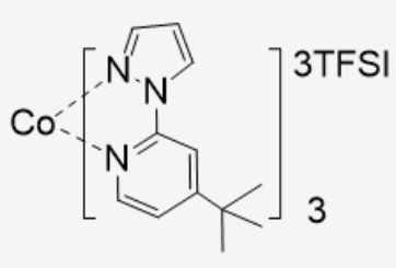 三[4-叔丁基-2-(1H-吡唑-1-基)吡啶]钴（III）三(1,1,1-三氟-N-[(三氟甲基)磺酰基]甲烷磺酰胺盐)-CAS:1447938-61-5
