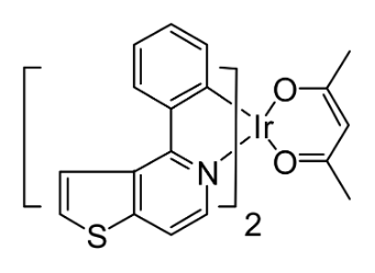 乙酰丙酮酸二(4-苯基-噻吩[3,2-c]吡啶-C2,N)合铱 (III)-CAS:1258323-36-2