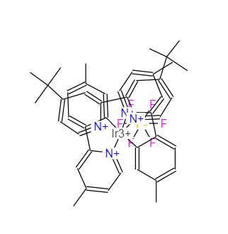 4,4'-二(叔丁基-2,2'-联吡啶]二[5-甲基-2-(4-甲基-2-吡啶基-kN)苯基-kC]六氟磷酸铱-CAS:1607469-49-7