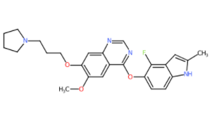 4-((4-甲基-1H-吲哚-5-基)氧基)-6-甲氧基-7-(3-(吡咯烷-1-基)丙氧基)喹唑啉-CAS:288383-20-0