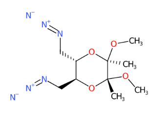 (2R,3R,5S,6S)-5,6-双(叠氮甲基)-2,3-二甲氧基-2,3-二甲基-1,4-二氧己环-CAS:832117-79-0