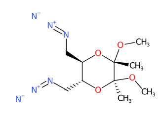 (2S,3S,5R,6R)-5,6-双(叠氮甲基)-2,3-二甲氧基-2,3-二甲基-1,4-二氧己环-CAS:1585236-34-5