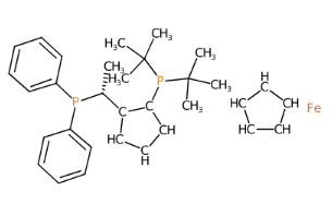 (R)-1-[(R)-2-(二叔丁基膦基)二茂铁基]乙基二苯基膦-CAS:223120-71-6