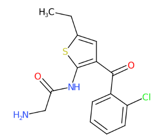 2-氨基-N-(3-(2-氯苯甲酰基)-5-乙基噻吩-2-基)乙酰胺-CAS:50509-09-6