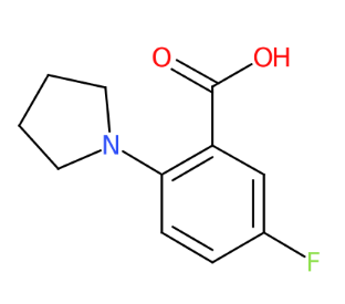 2-(1-吡咯烷基)-5-氟苯甲酸-CAS:1096304-38-9