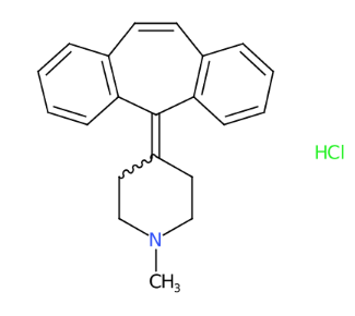 4-(5H-二苯并[A,D][7]轮烯-5-亚基)-1-甲基哌啶盐酸盐-CAS:969-33-5