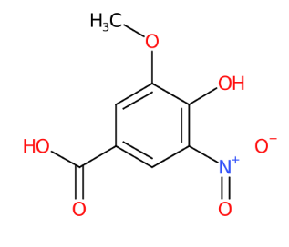 4-羟基-3-甲氧基-5-硝基苯甲酸-CAS:15785-54-3