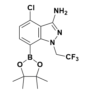 4-氯-7-(4,4,5,5-四甲基-1,3,2-二氧硼杂环戊烷-2-基)-1-(2,2,2-三氟乙基)-1H-吲唑-3-胺-CAS:2189684-53-3