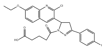 5-(5-(2-氯-7-乙氧基喹啉-3-基)-3-(4-碘苯基)-4,5-二氢-1H-吡唑-1-基)-5-氧代戊酸-CAS:1644626-43-6
