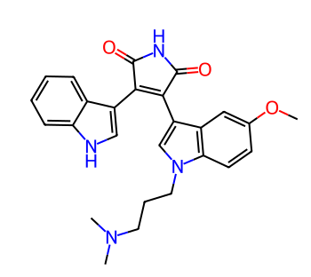 3-(1-(3-(二甲氨基)丙基)-5-甲氧基-1H-吲哚-3-基)-4-(1H-吲哚-3-基)-1H-吡咯-2,5-二酮-CAS:133053-19-7