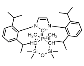 [1,3-二(2,6-二-异丙苯基)-2-二氢咪唑基][1,3-二乙烯基-1,1,3,3,-四甲基二硅氧烷]铂(0)-CAS:849830-54-2