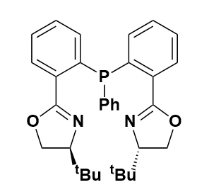 (4S,4’S)-2,2’-((苯基膦二基)双(2,1-亚苯基))双(4-(叔丁基)-4,5-二氢噁唑)-CAS:642491-11-0